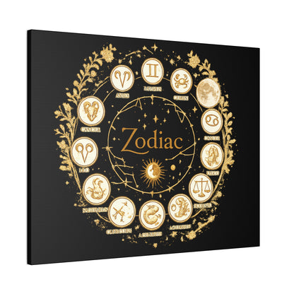 Golden Zodiac Astrology Canvas | Eco-Limited