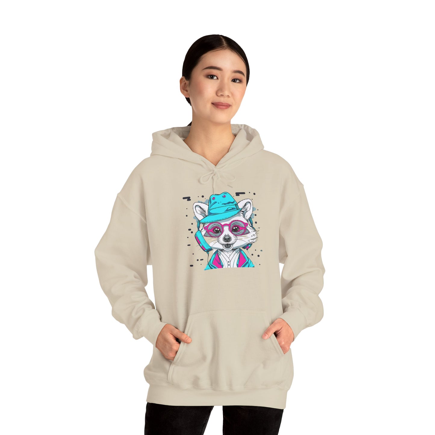 Neon Raccoon Street Art Hoodie | Eco-Limited