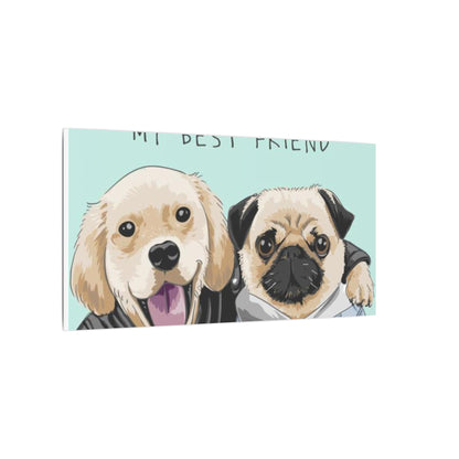 Cute Pug & Puppy Matte Stretched Print