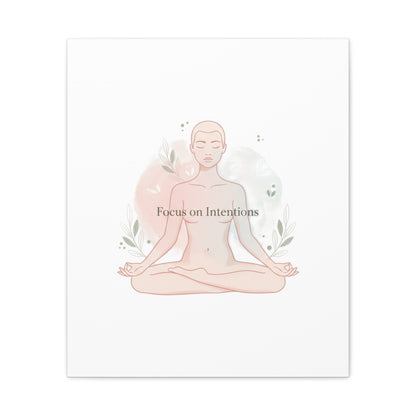 Focus on Intentions Canvas | Gentle Wellness Wall Art, Pastel Gradient Meditation Print