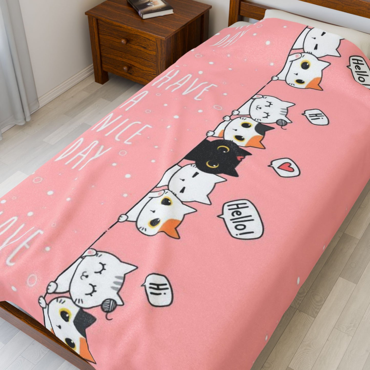 Cute Cats Velveteen Plush Blanket