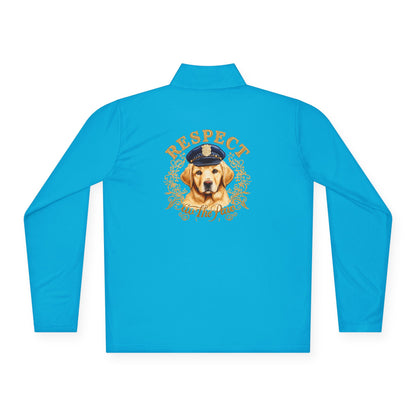 Respect The Paw Golden Retriever Quarter Zip Pullover | Eco-Limited