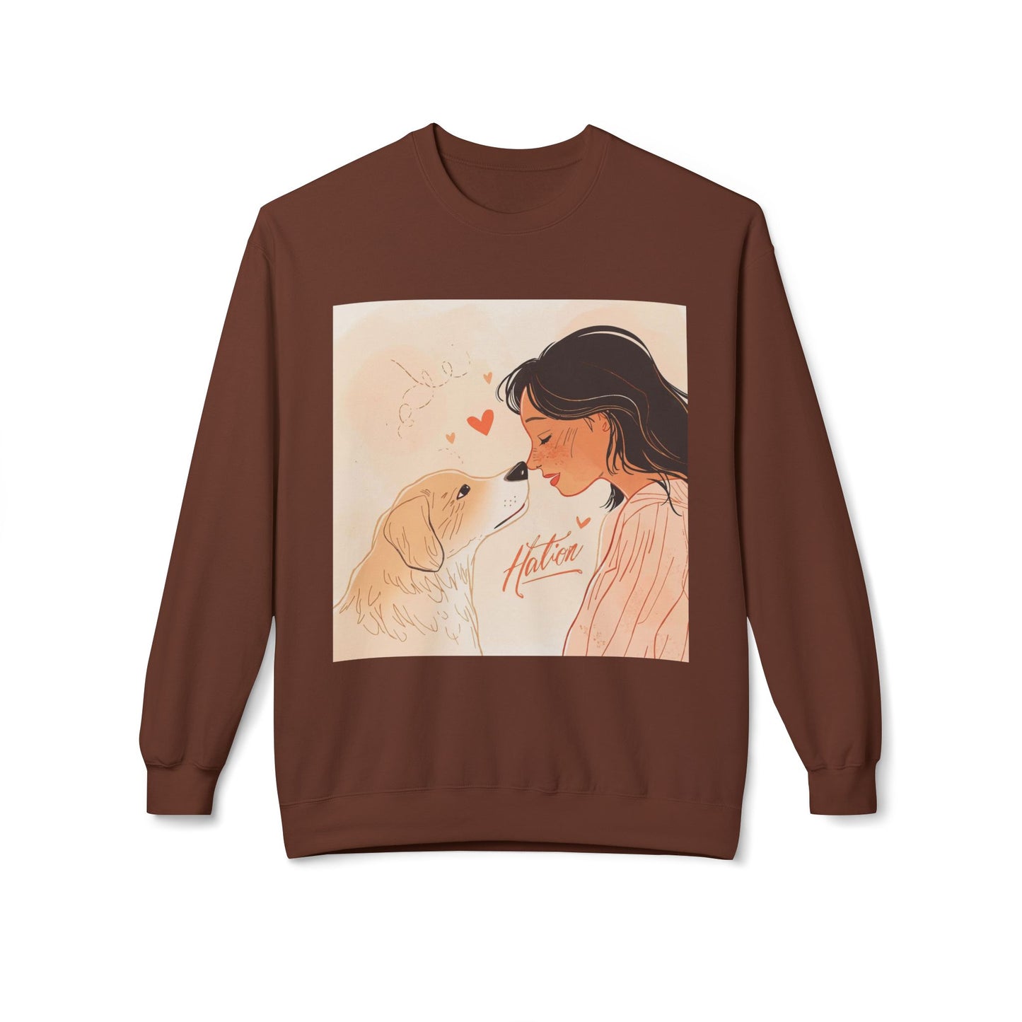 Heartfelt Dog Love Illustration Crewneck | Eco-Friendly - Limited