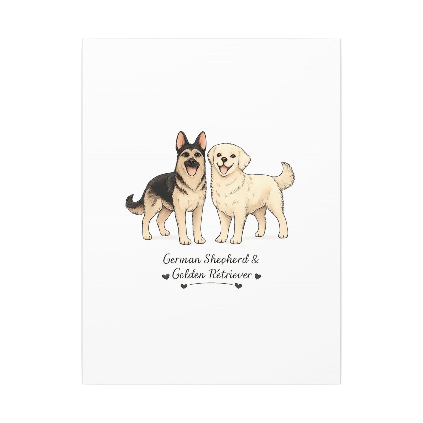 German Shepherd & Golden Retriever Canvas Wall Art