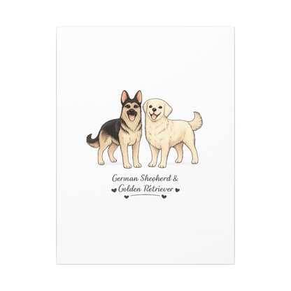 German Shepherd & Golden Retriever Canvas Wall Art
