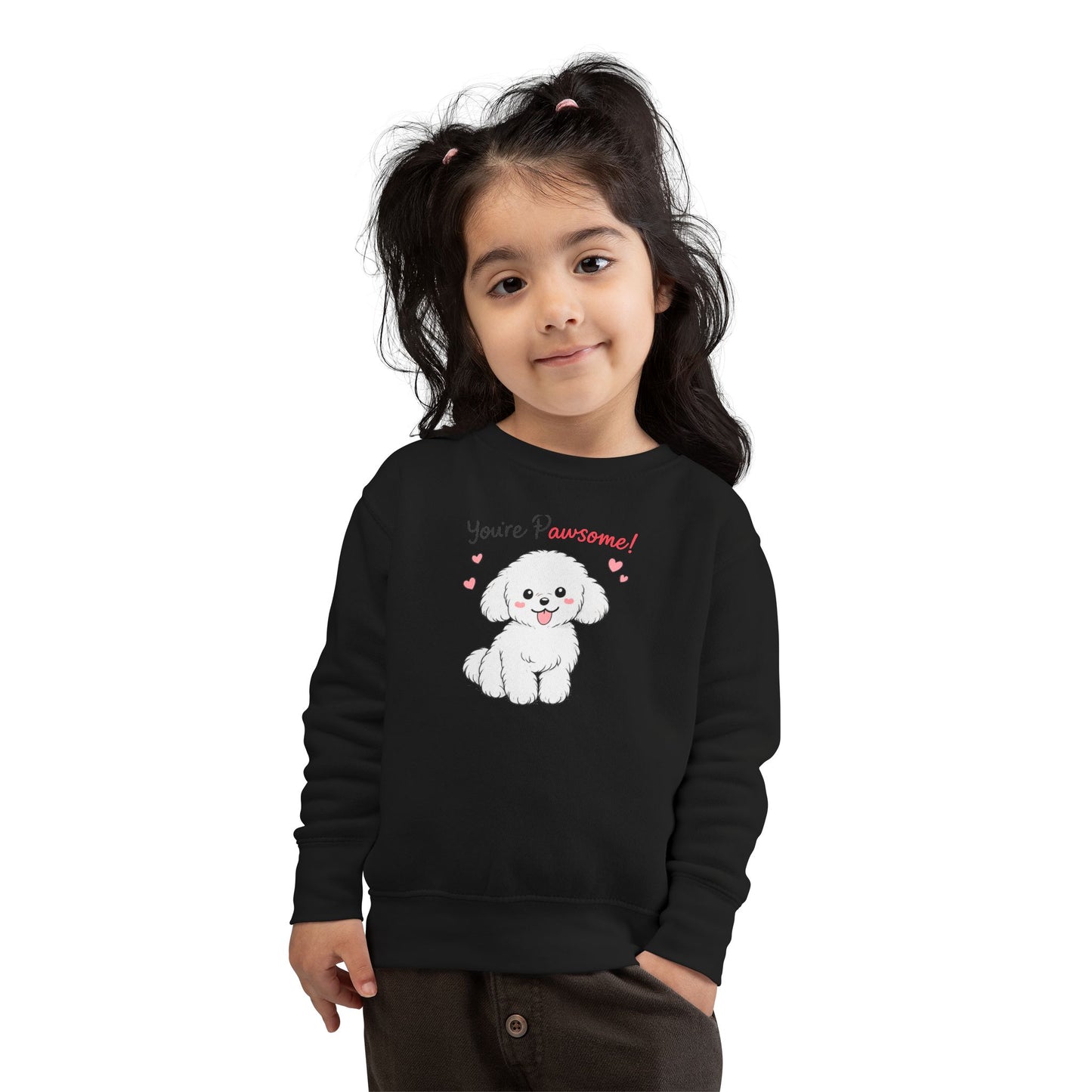 'You're Pawsome!' Cute White Puppy Kids Pullover