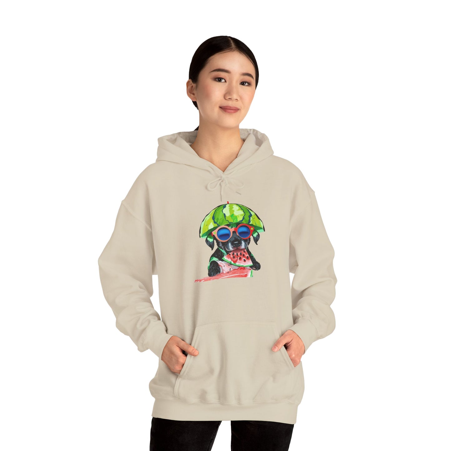 Cute Watermelon Pup Graphic Hoodie|Eco-Friendly - Limited
