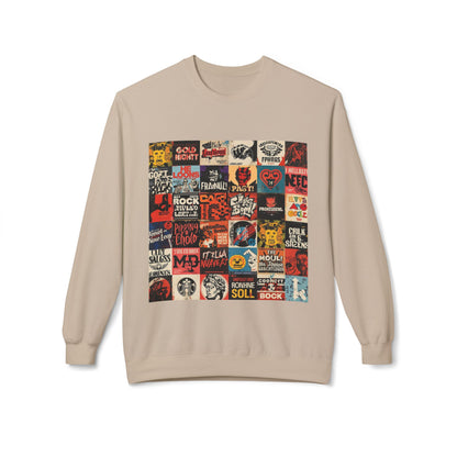 Vintage Rock Poster Collage Sweatshirt | Eco-Limited