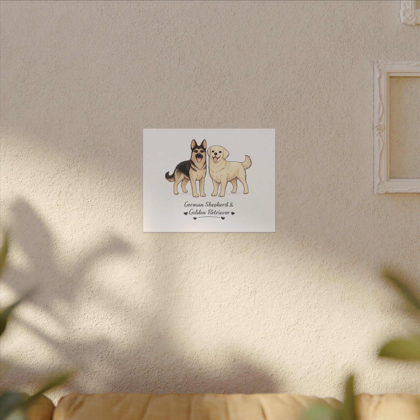 German Shepherd & Golden Retriever Canvas Wall Art