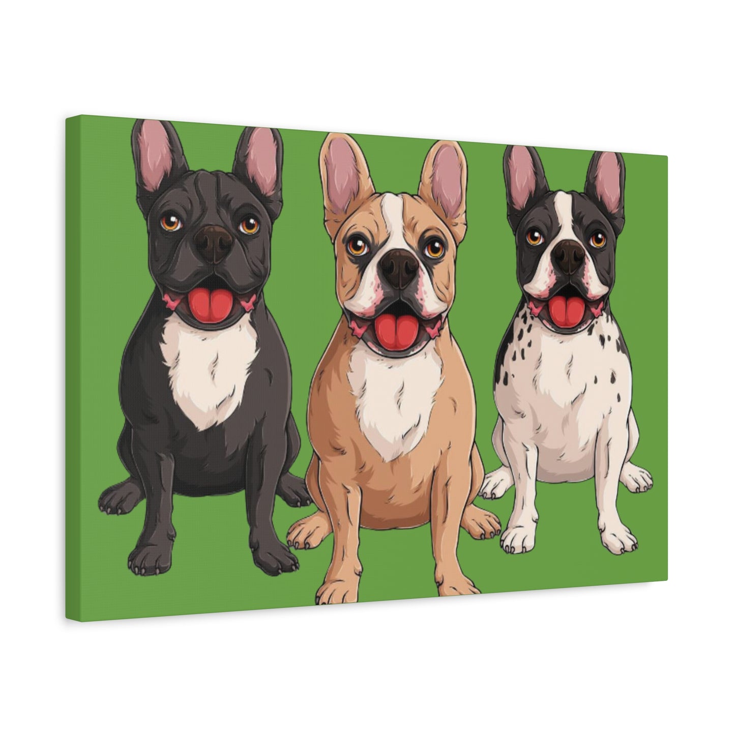 French Bulldog Trio Canvas Wall Art|Eco-Friendly - Limited