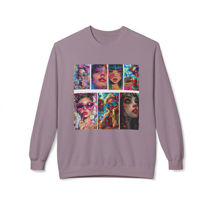 Pop Art Portrait Collage Graphic Sweatshirt