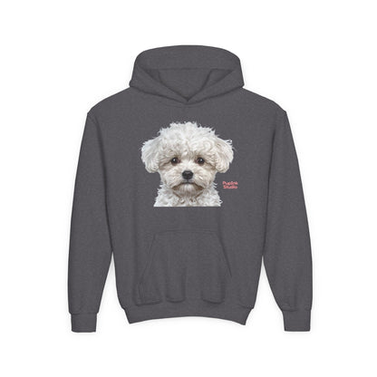 Cute White Puppy Face Youth Hoodie|Eco-Friendly - Limited