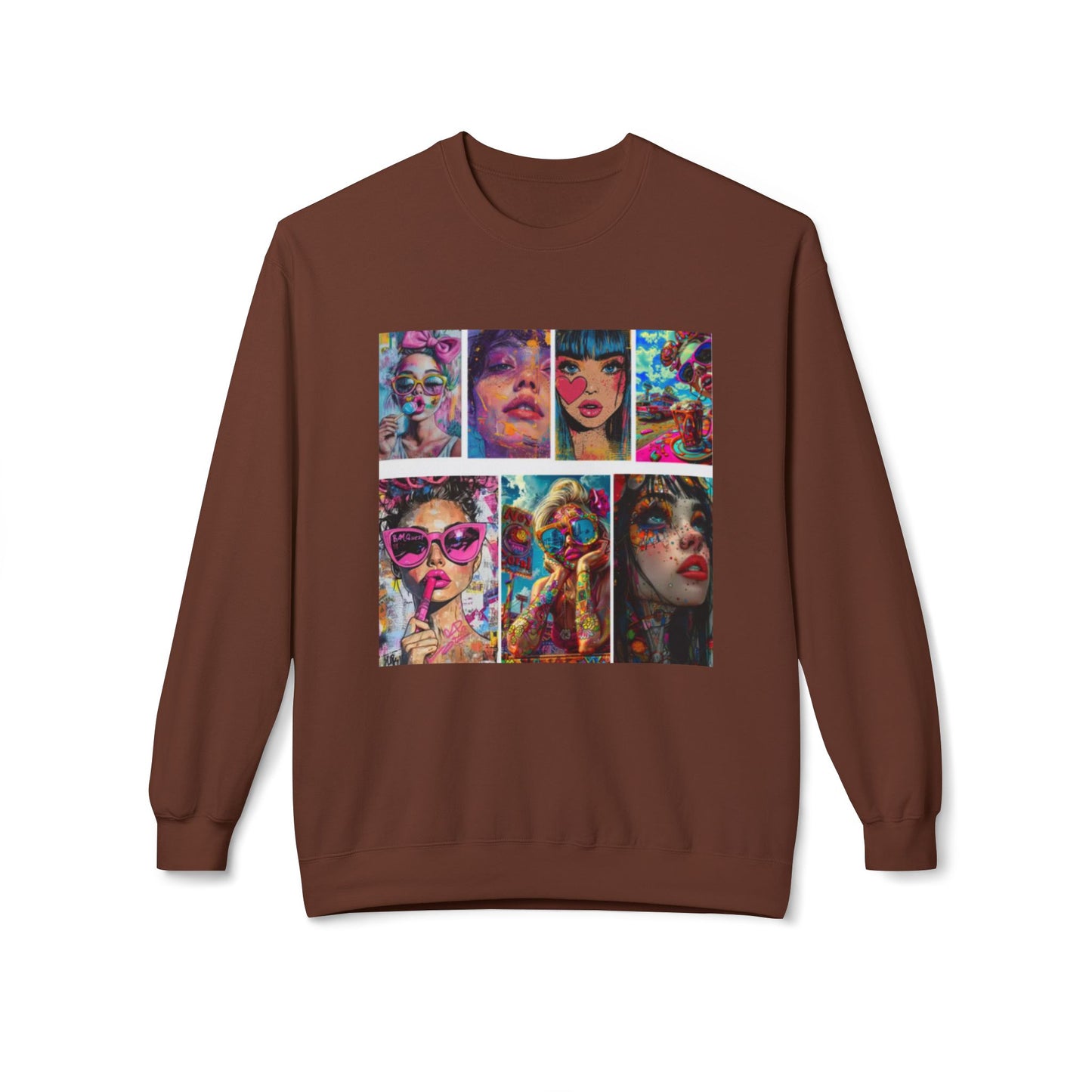 Pop Art Portrait Collage Graphic Sweatshirt