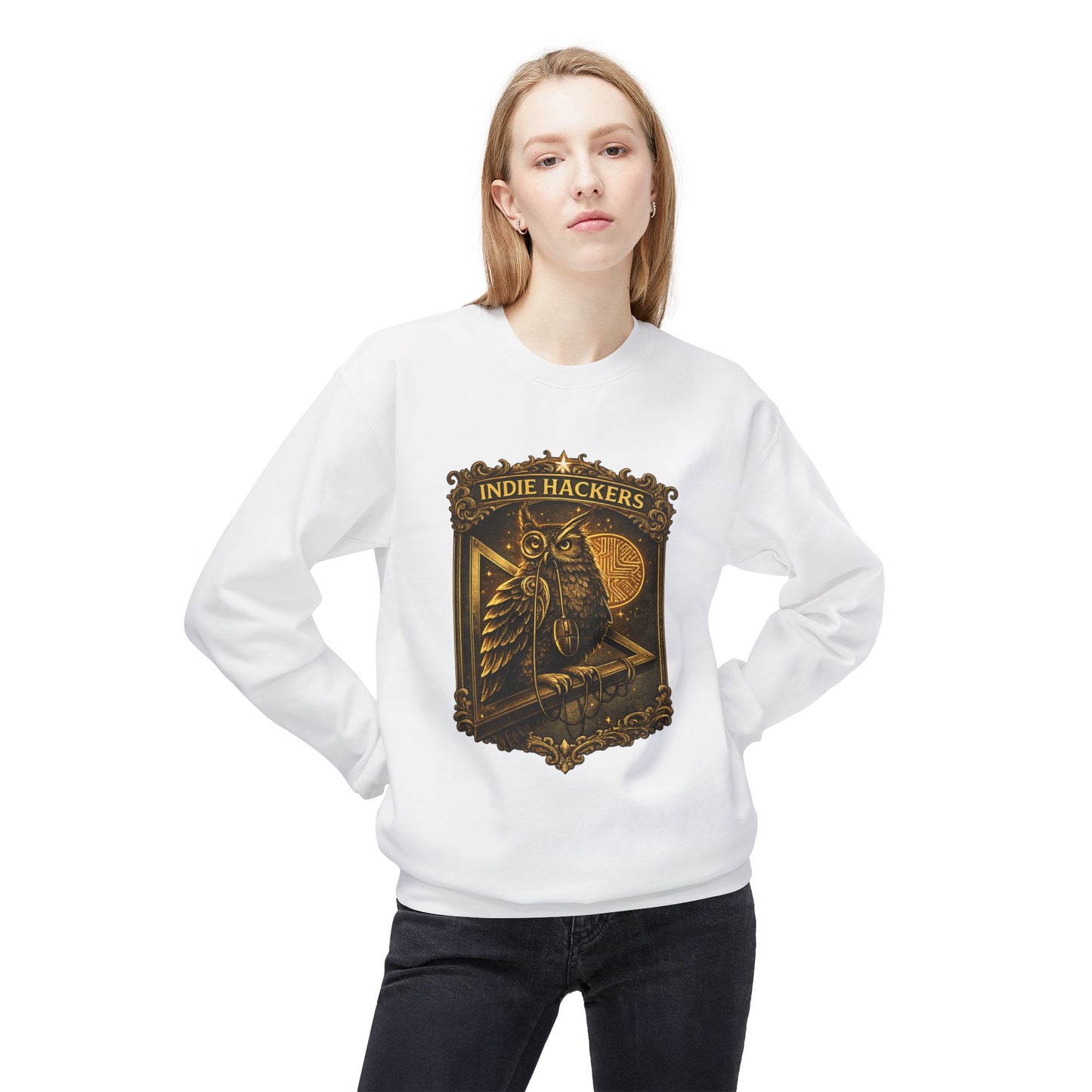 Indie Hackers Owl Graphic Sweatshirt | Eco-Limited