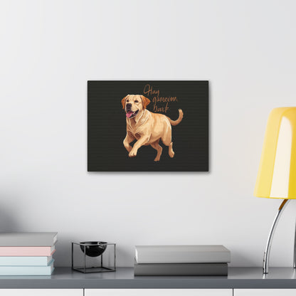 Happy Gamelon Bark Dog Canvas Wall Art | Eco-Limited