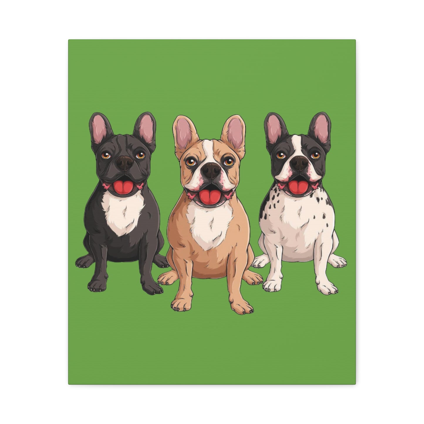 French Bulldog Trio Canvas Wall Art|Eco-Friendly - Limited
