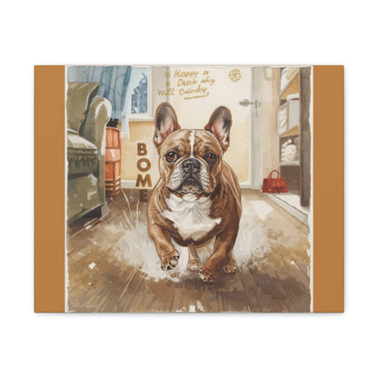 Happy Home Bulldog Canvas Art | Eco-Limited