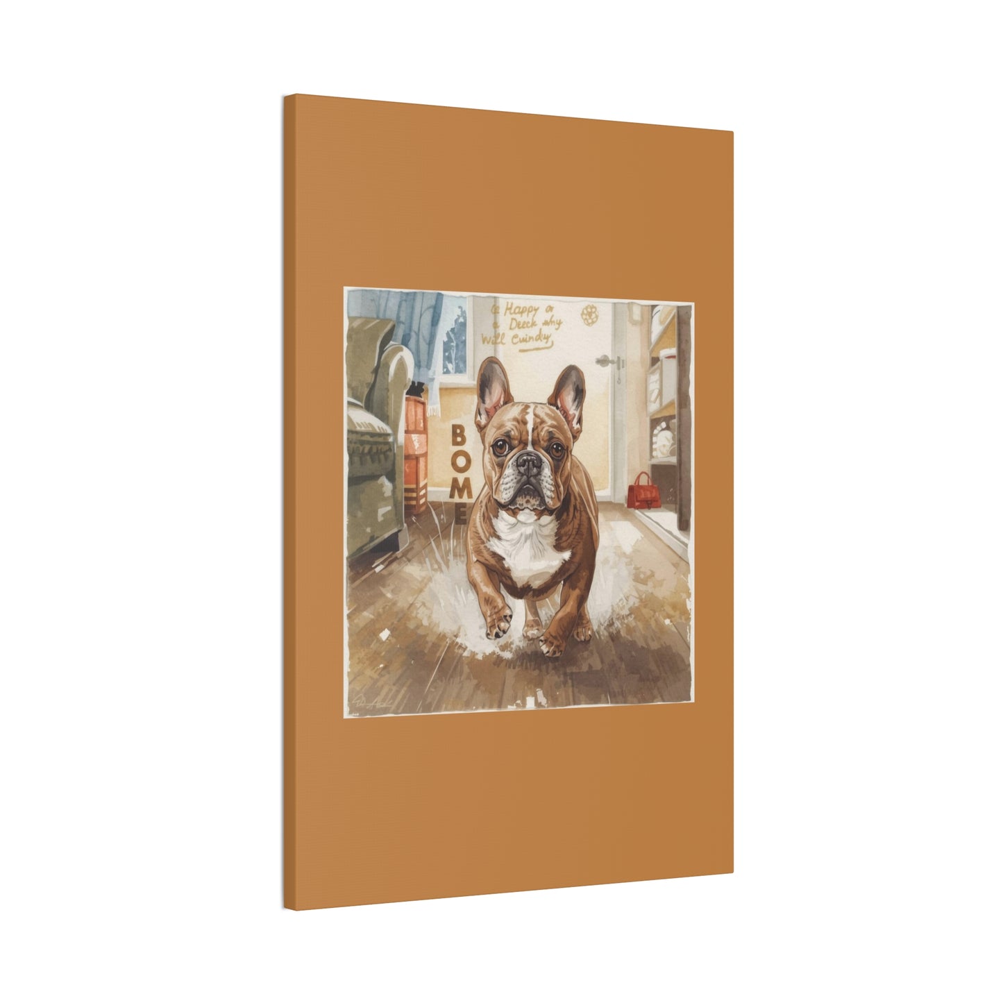 Happy Home Bulldog Canvas Art | Eco-Limited