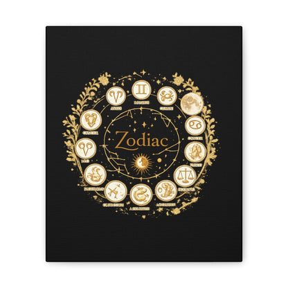 Golden Zodiac Astrology Canvas | Eco-Limited