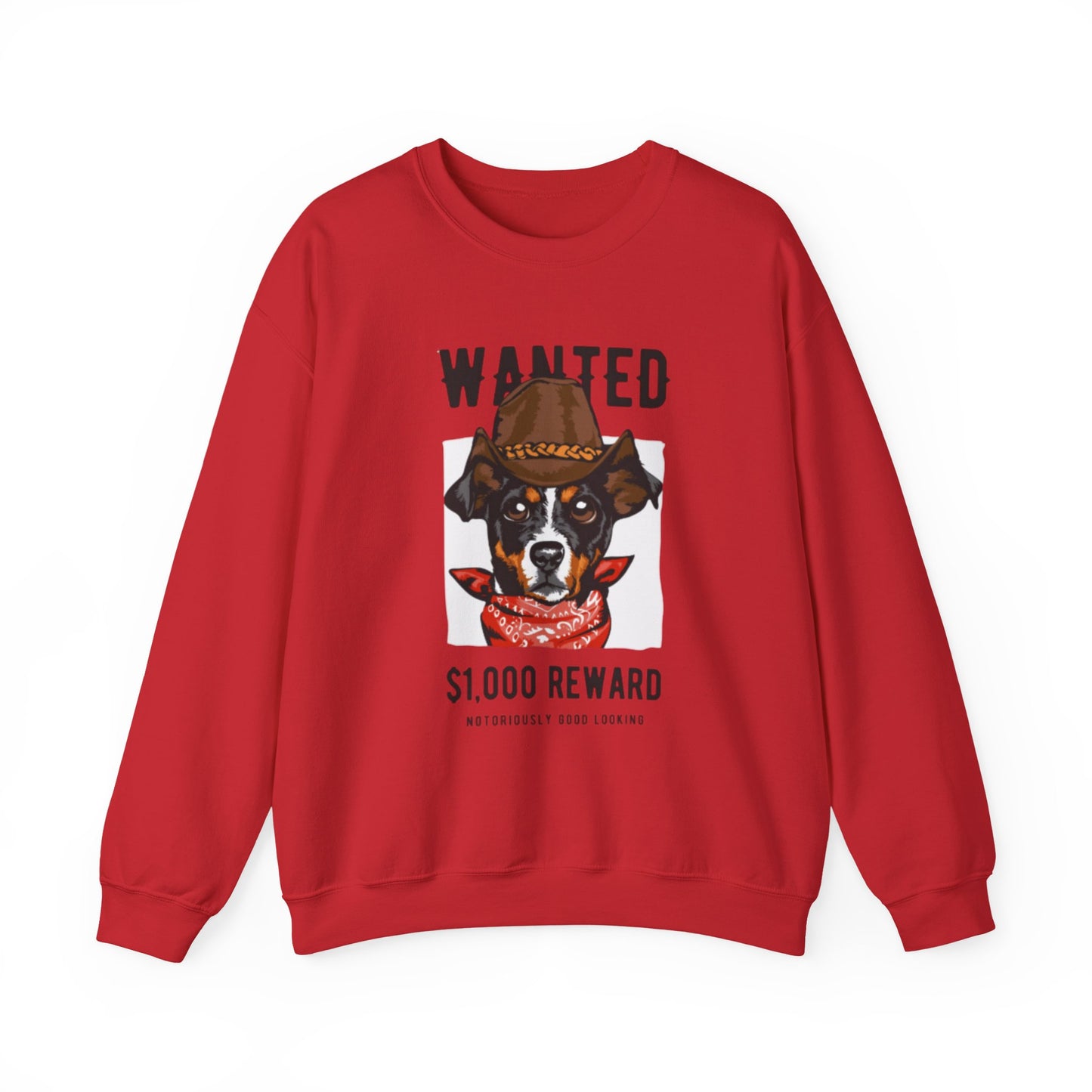 Wanted Cowboy Dog Art Sweatshirt | Eco-Limited