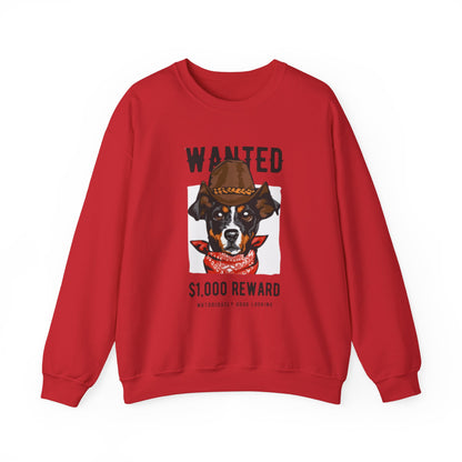 Wanted Cowboy Dog Art Sweatshirt | Eco-Limited