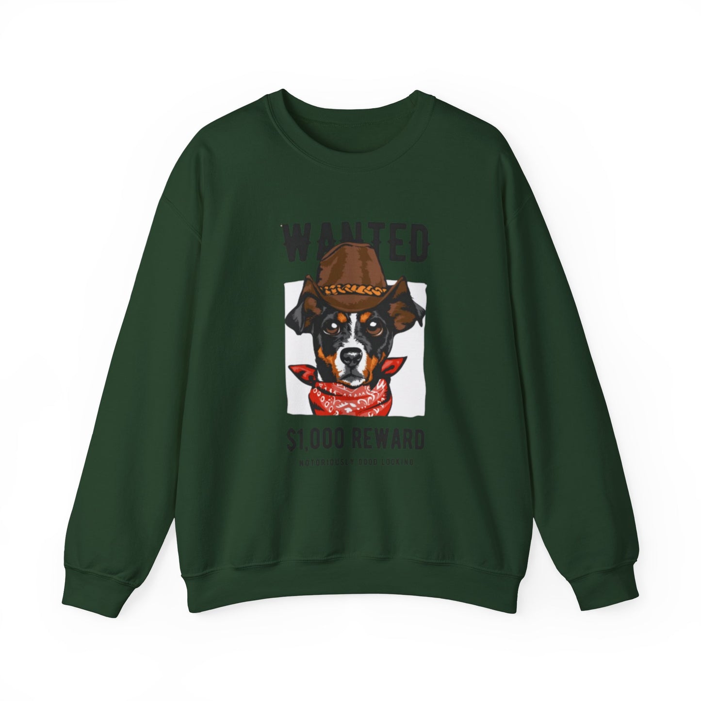 Wanted Cowboy Dog Art Sweatshirt | Eco-Limited