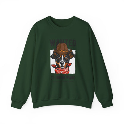 Wanted Cowboy Dog Art Sweatshirt | Eco-Limited