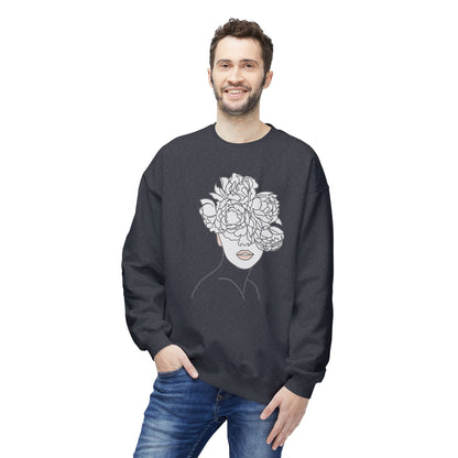 Floral Line Portrait Sweatshirt | Eco-Limited