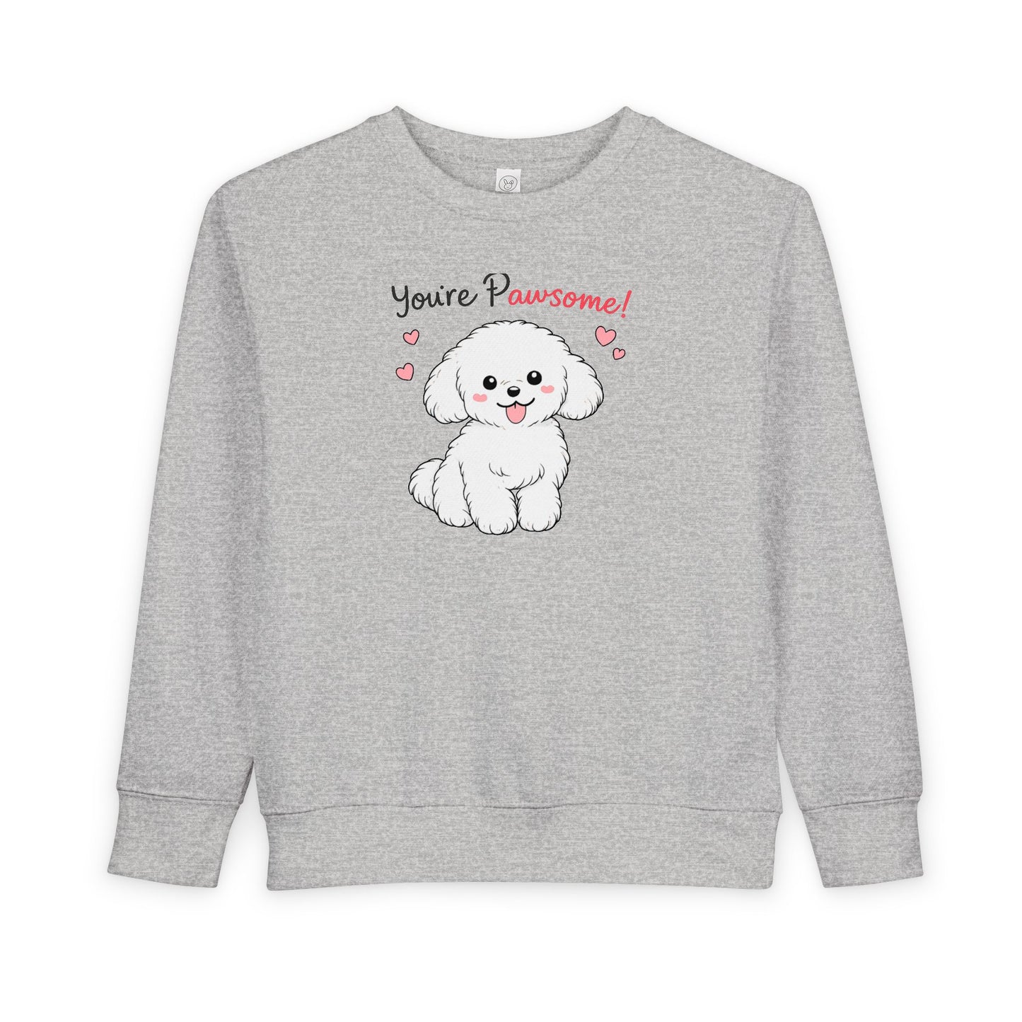 'You're Pawsome!' Cute White Puppy Kids Pullover