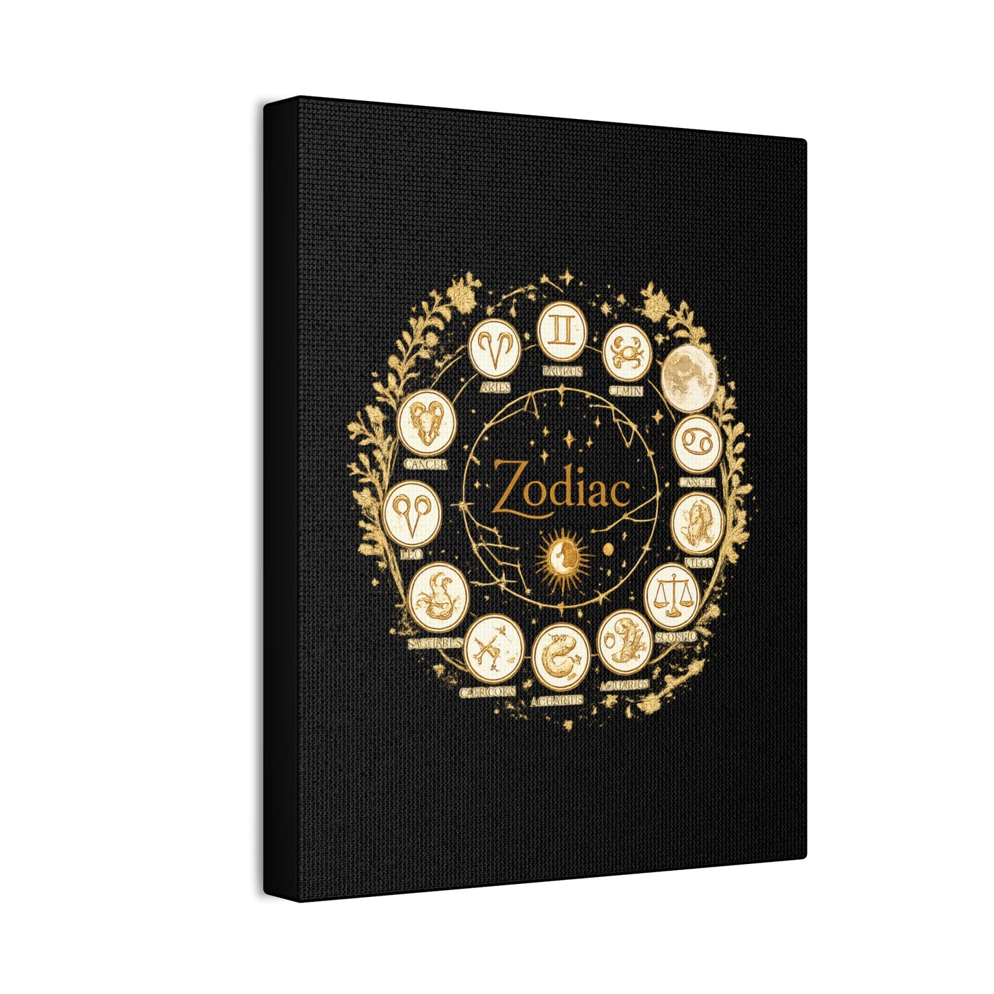 Golden Zodiac Astrology Canvas | Eco-Limited