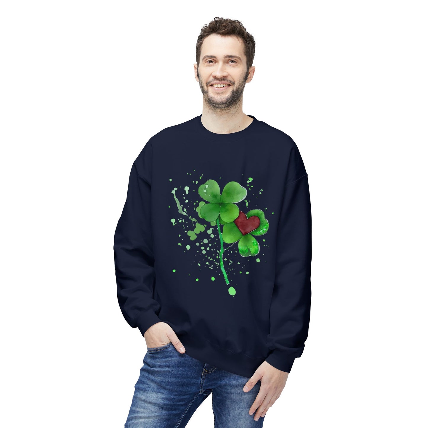 Lucky Love Clover Watercolor Sweatshirt | Eco-Limited