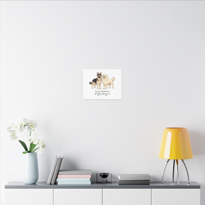 German Shepherd & Golden Retriever Canvas Wall Art