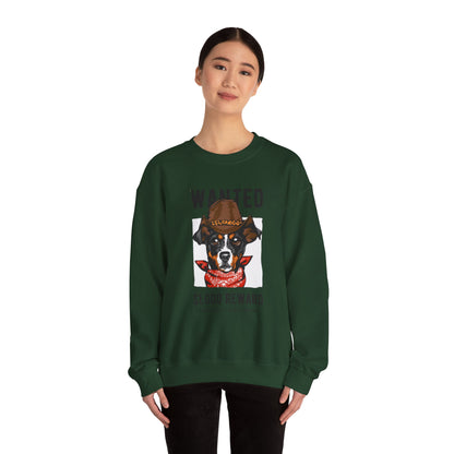 Wanted Cowboy Dog Art Sweatshirt | Eco-Limited