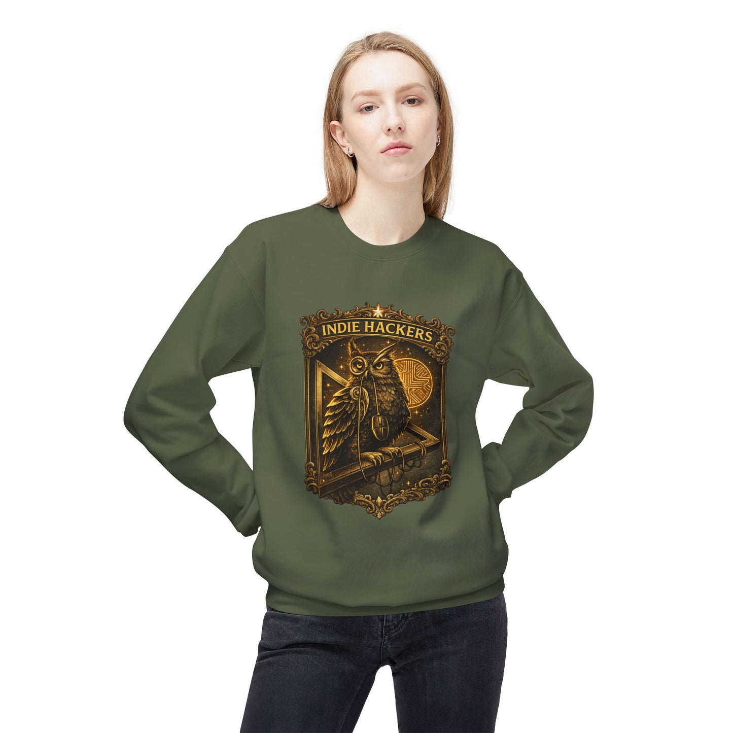 Indie Hackers Owl Graphic Sweatshirt | Eco-Limited