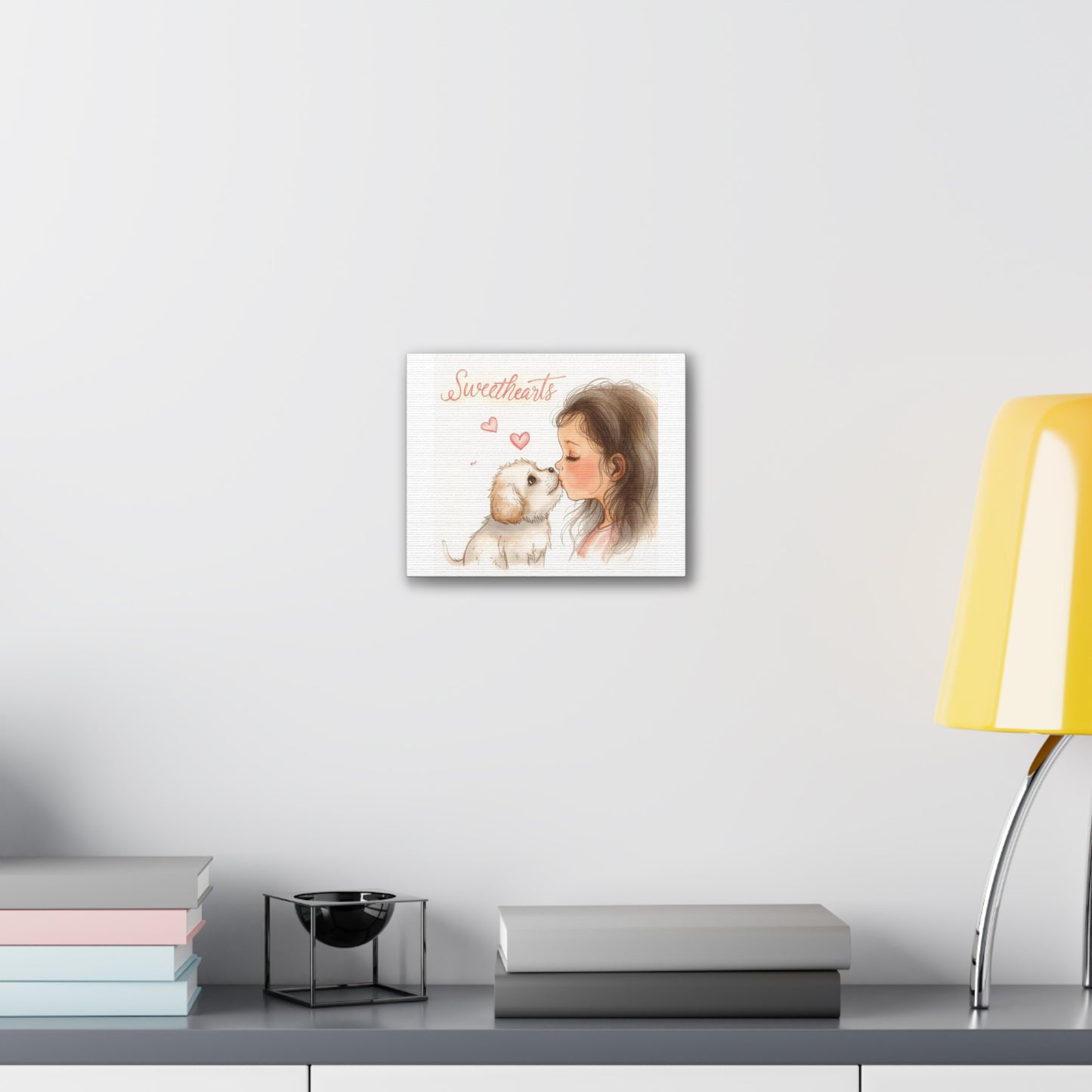 Sweethearts – Child &amp; Puppy Love Canvas | Eco-Limited