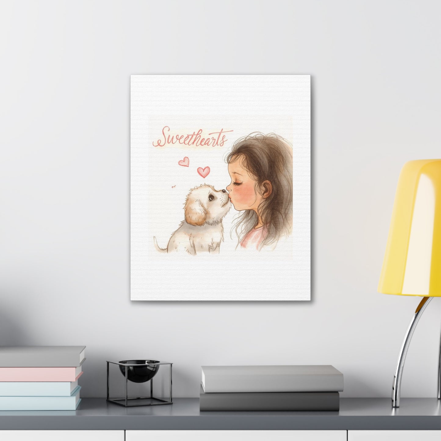Sweethearts – Child &amp; Puppy Love Canvas | Eco-Limited