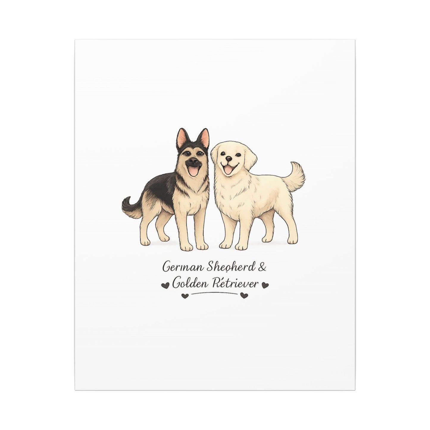 German Shepherd & Golden Retriever Canvas Wall Art