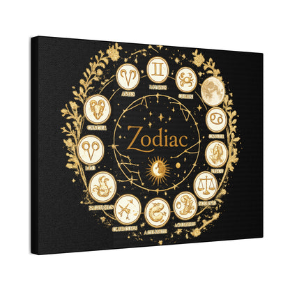 Golden Zodiac Astrology Canvas | Eco-Limited