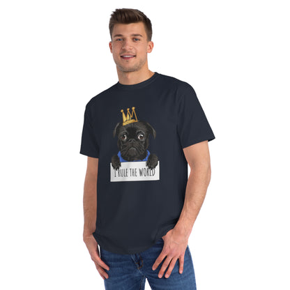 “I Rule the World” Crowned Dog Graphic Tee|Eco-Friendly