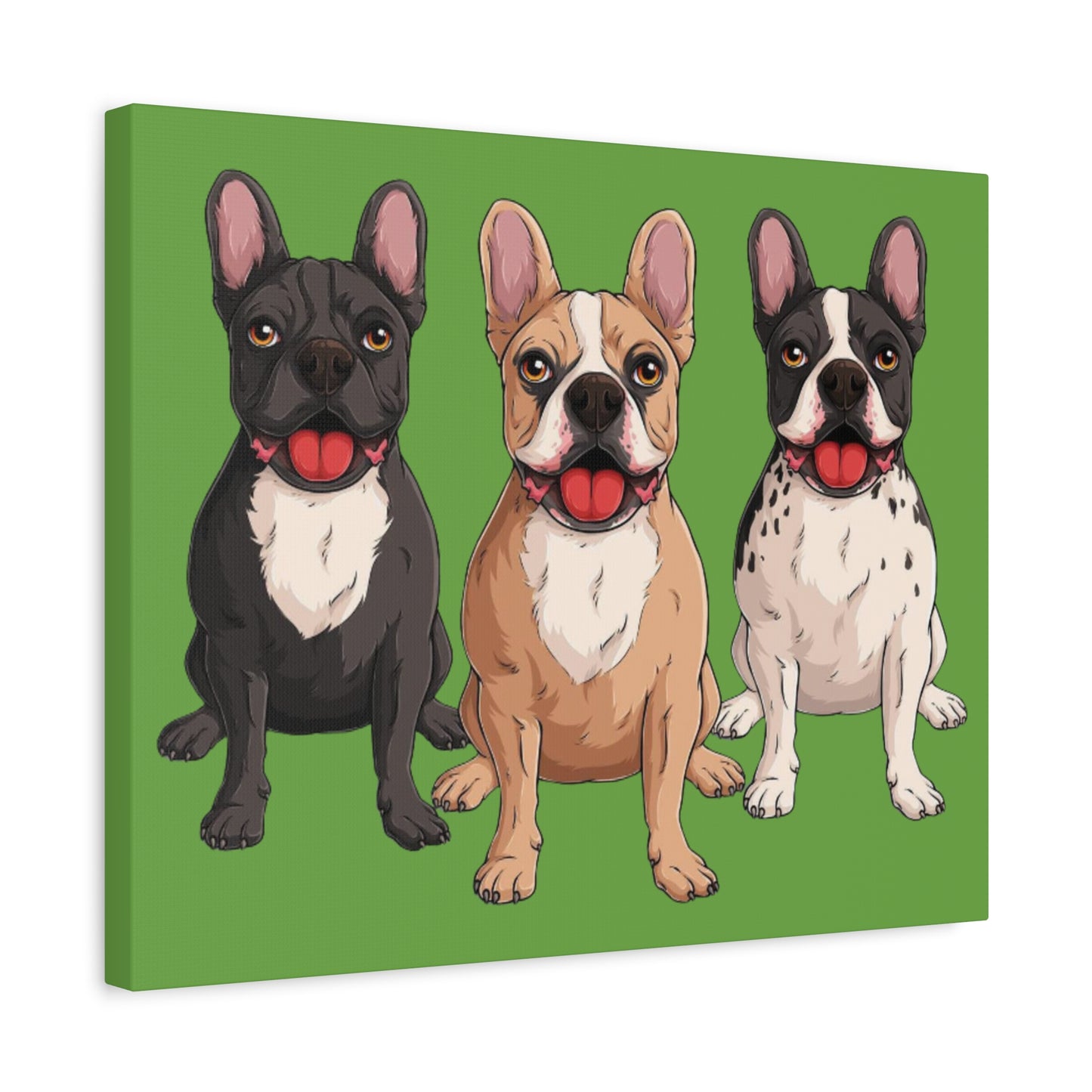 French Bulldog Trio Canvas Wall Art|Eco-Friendly - Limited