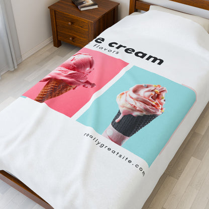 Ice Cream Photo Plush Blanket