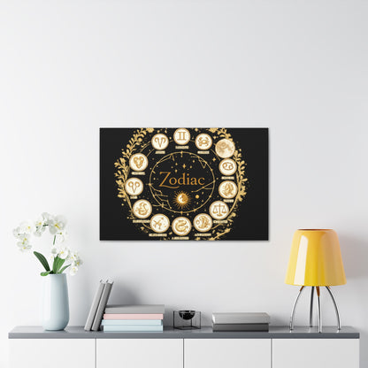 Golden Zodiac Astrology Canvas | Eco-Limited