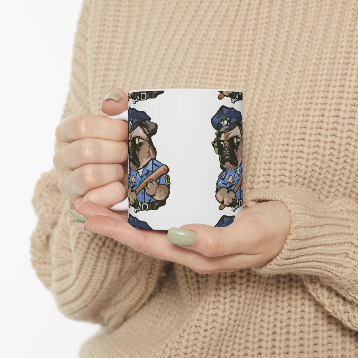 Cute Cop Dog Ceramic Coffee Cup (11oz & 15oz)