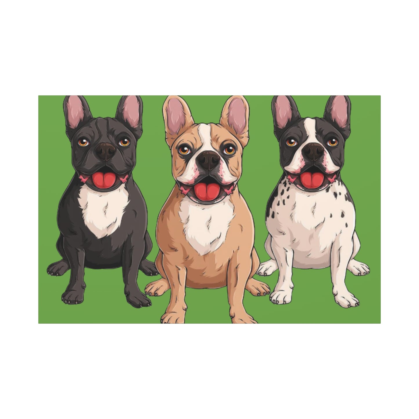 French Bulldog Trio Canvas Wall Art|Eco-Friendly - Limited