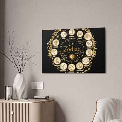 Golden Zodiac Astrology Canvas | Eco-Limited