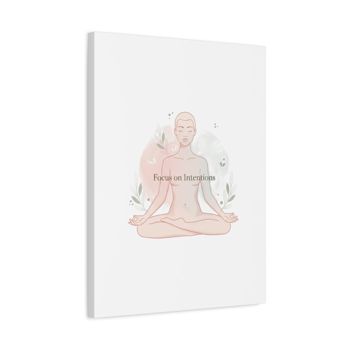Focus on Intentions Canvas | Gentle Wellness Wall Art, Pastel Gradient Meditation Print