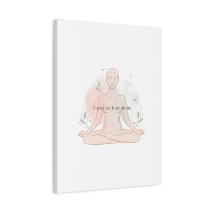 Focus on Intentions Canvas | Gentle Wellness Wall Art, Pastel Gradient Meditation Print