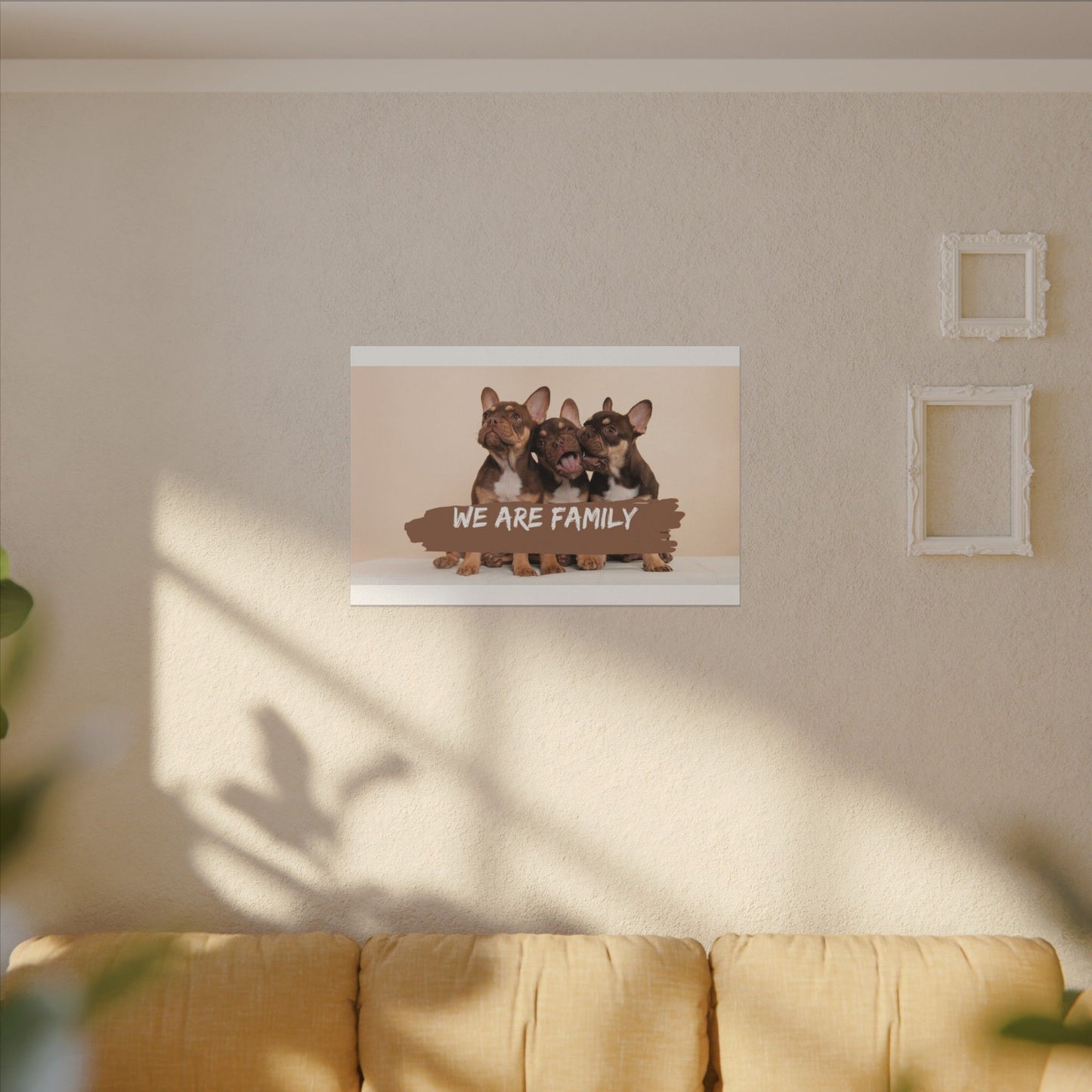 We Are Family French Bulldog Canvas Wall Art