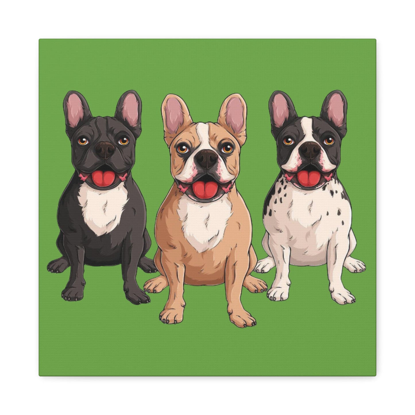 French Bulldog Trio Canvas Wall Art|Eco-Friendly - Limited