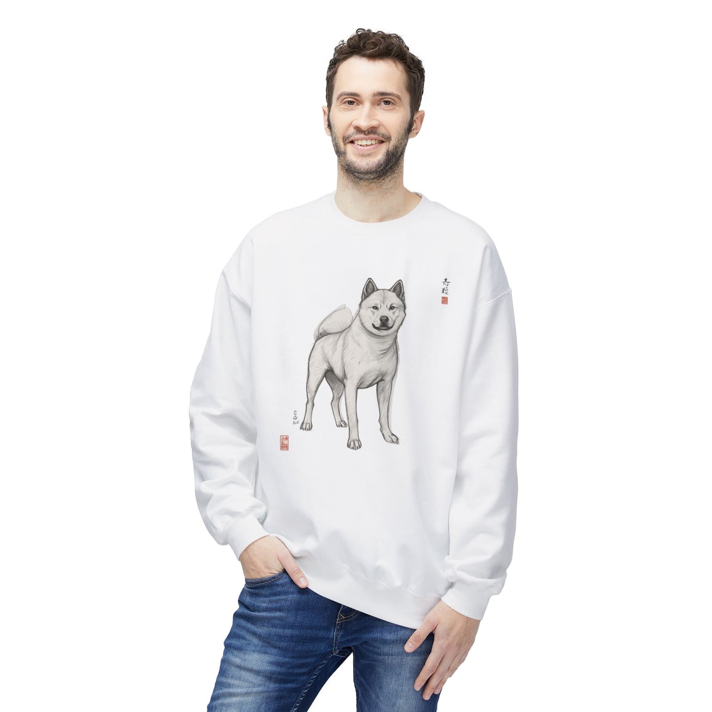 Korean Jindo Ink Illustration Sweatshirt | Eco-Limited
